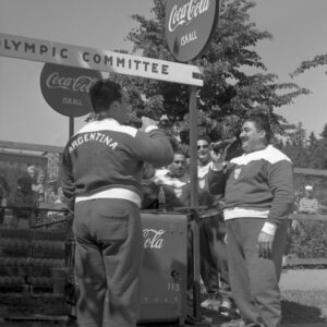 Argentinian athletes drinking Coca-cola at the Summer Olympics in Helsinki 1952-0