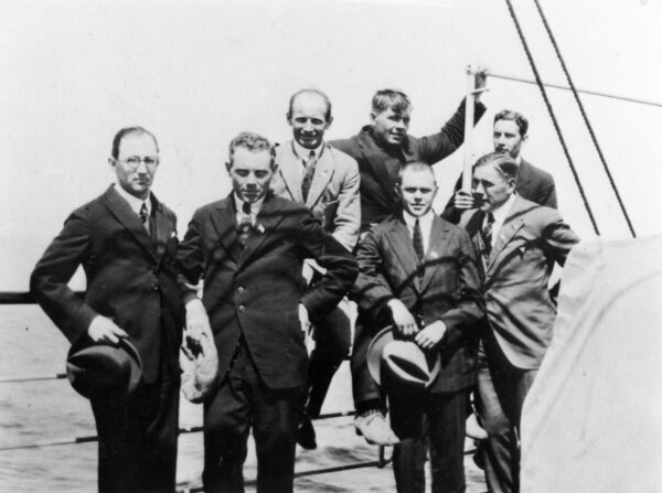 Paavo Nurmi ja muita urheilijoita laivalla 1922-0