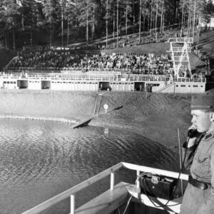 Yleiskuva nykyaikaisen viisiottelun kilpailupaikasta, Helsingin olympialaiset 1952-0