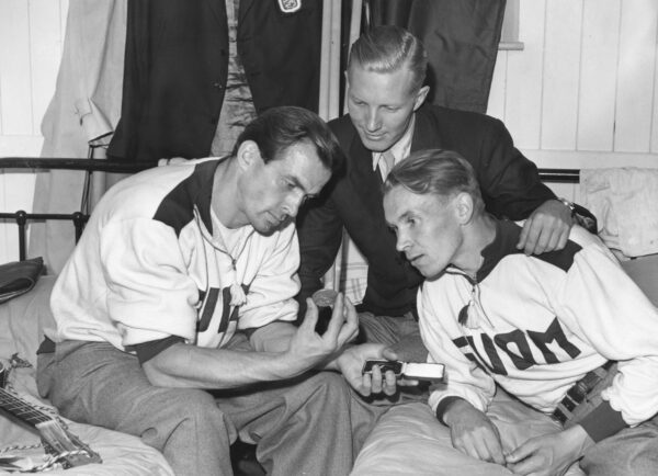 Tapio Rautavaara, Kuuno Honkonen ja Salomon Könönen Lontoon olympialaisissa 1948-0