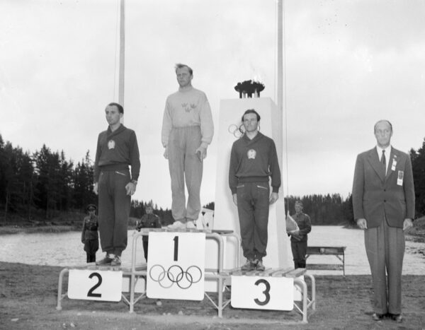 Gabor Benedek, Lars Hall ja Istvan Szondy Helsingin olympialaisissa 1952-0