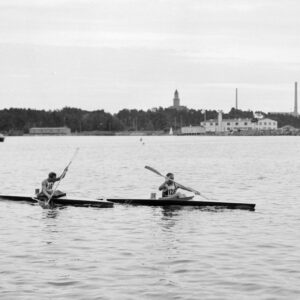 Thorvald Strömberg (FIN ja Gert Fredriksson (SWE) Helsingin olympialaisissa 1952-0