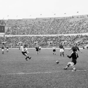 Jalkapallo-ottelu Jugoslavia-Länsi-Saksa Helsingin olympialaisissa 1952-0
