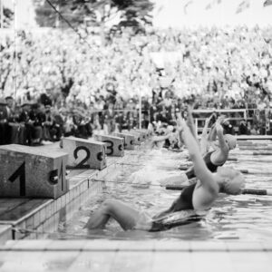 Naisten 100 metrin selkäuinnin loppukilpailu Helsingin olympialaisissa 1952-0