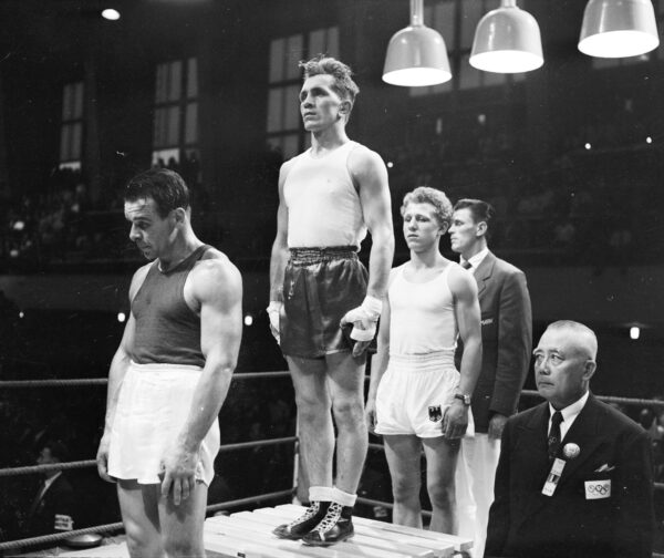 Sergei Stserbakov, Zygmunt Chyckla ja Gunther Heidemann Helsingin olympialaisissa 1952-0