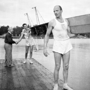 Tranquilo Capozzo (ARG) (oik.) ja Eduardo Guerrero (ARG) Helsingin olympialaisissa 1952-0