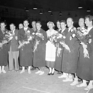 Ranskan voittoisa florettimiekkailu joukkue Helsingin olympialaisissa 1952-0