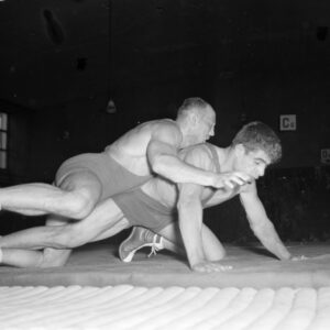 David Tshimakuridze ja Gholamreza Takhtista Helsingin olympialaisissa 1952-0