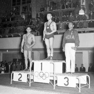 Rashid Mamedbekov, Shohachi Ishii ja Khashaba Dadasaheb Jadhav Helsingin olympialaisissa 1952-0