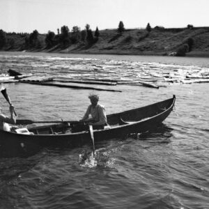 Soihdunkantaja soutuveneessä Tervolassa 8.7.1952.-0
